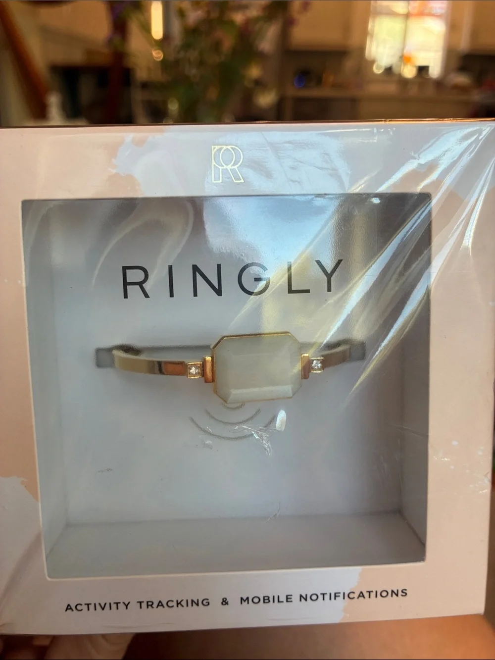 Ring Rose Gold Bracelet with White Stone